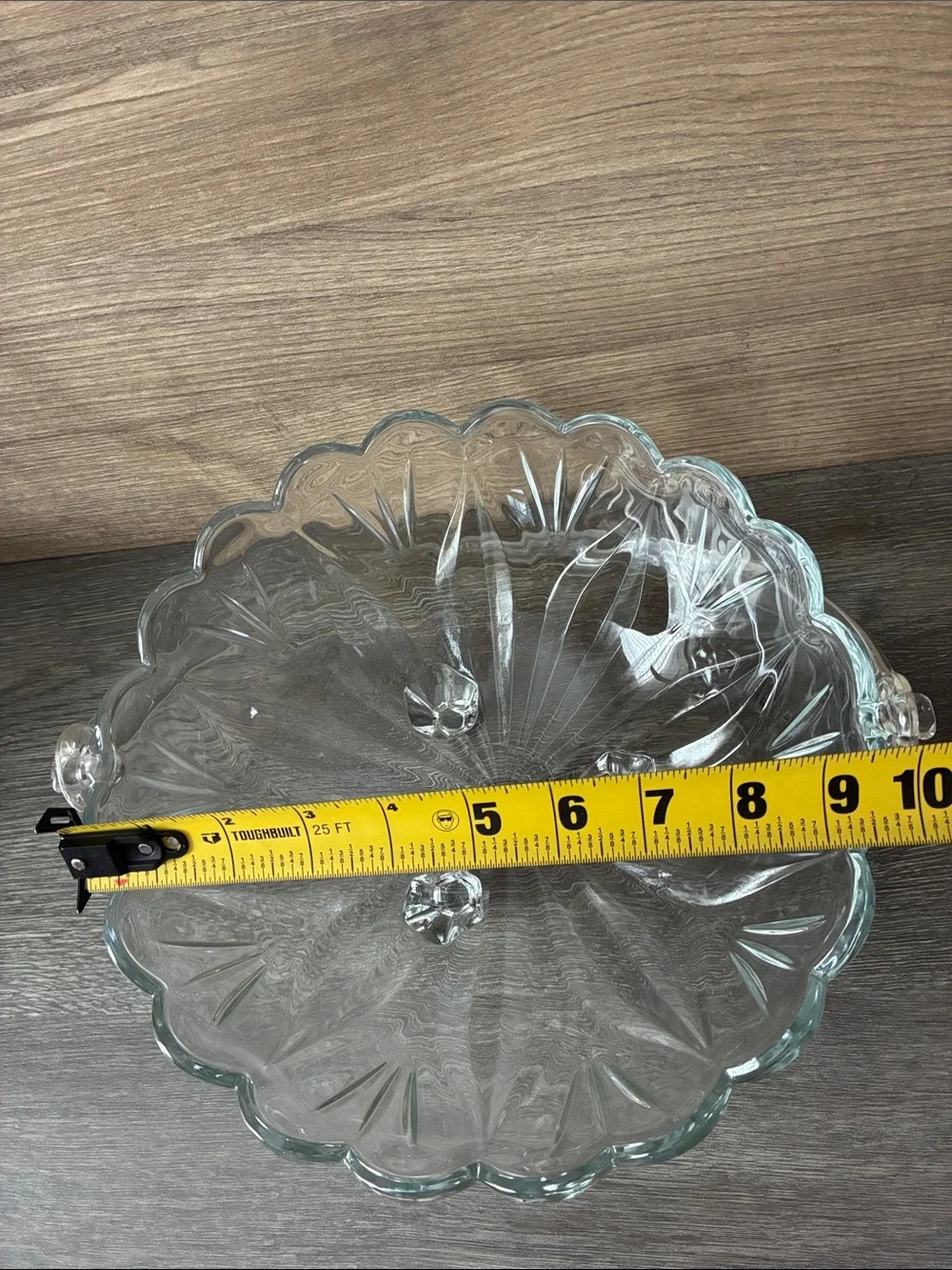 Vintage Home Interiors Glass Fruit Bowl with Lucite Handle Holiday Centerpiece